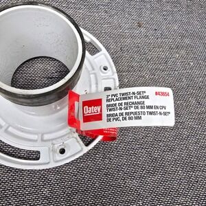 Oatey 43654 3 Inch PVC Twist-N-Set Replacement Toilet Closet Flange White